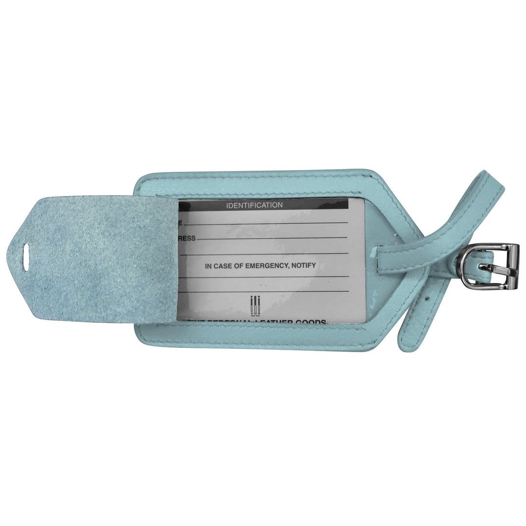 Leather Luggage Tag - Chambray
