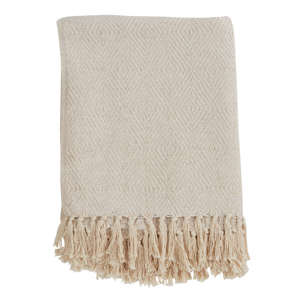 Saro Soft Cotton Diamond Weave Throw