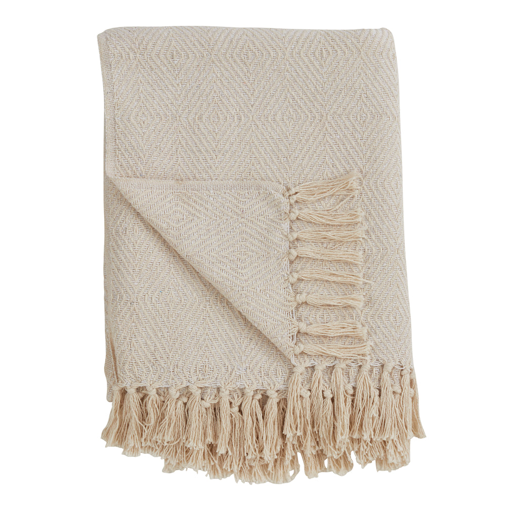 Saro Soft Cotton Diamond Weave Throw