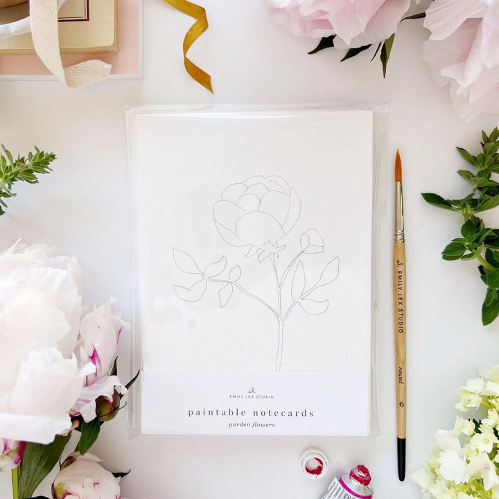 Emily Lex Watercolor Notecard Set - Garden Flowers