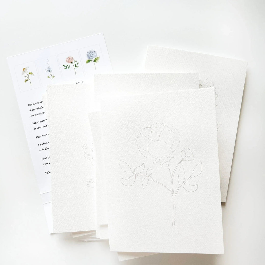 Emily Lex Watercolor Notecard Set - Garden Flowers
