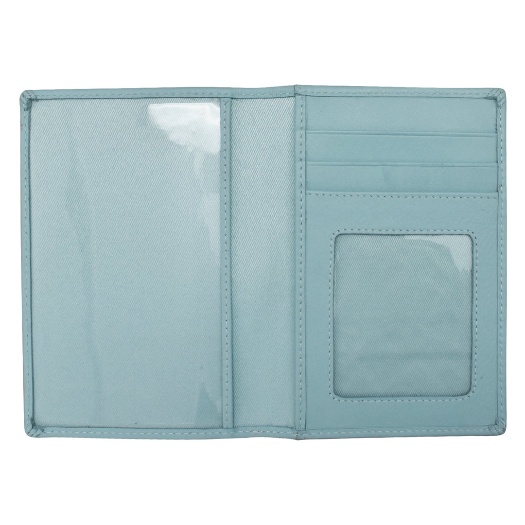 Leather Vaccine Passport Cover - Chambray