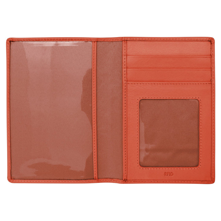 Leather Vaccine Passport Cover - Coral