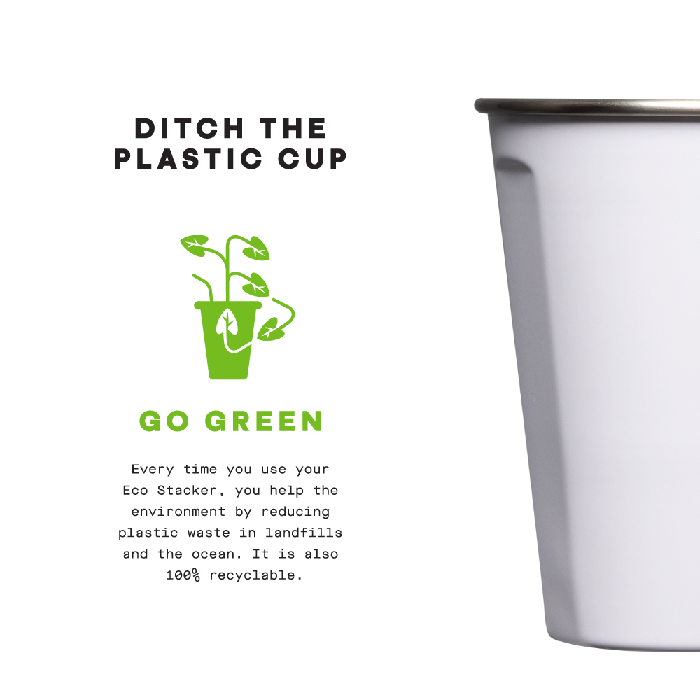 Corkcicle Eco Stacker with  Auburn Albie Logo - Gloss White