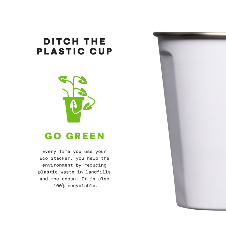 Corkcicle Eco Stacker with  Auburn Albie Logo - Gloss White