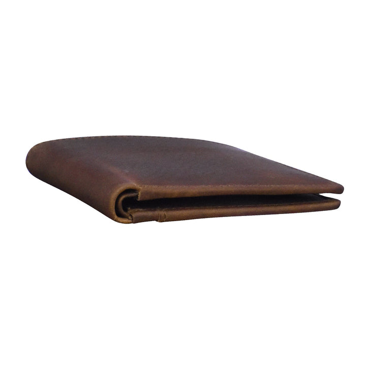 Men's Wallet Compact Bifold with Left Flip - Rustic Brown