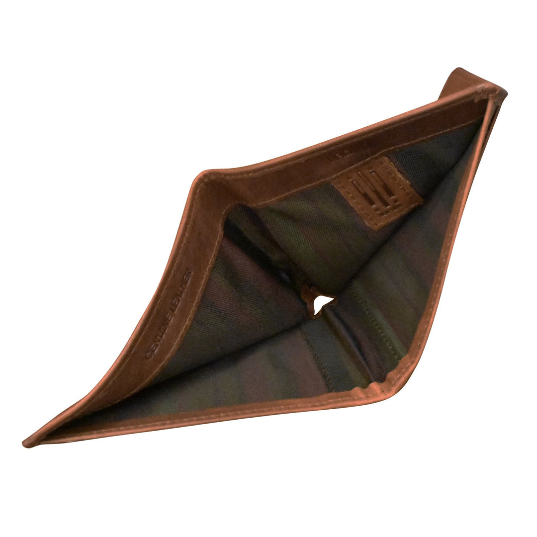 Men's Wallet Compact Bifold with Left Flip - Rustic Brown
