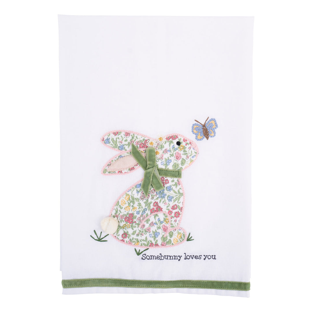 Glory Haus Floral Somebunny Loves You Tea Towel