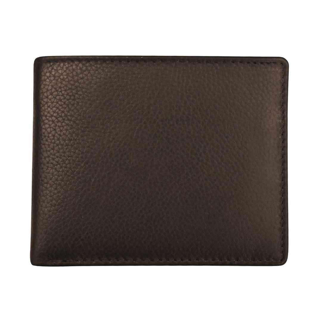 Men's Pebble Grain Leather Bifold Wallet - Mocha
