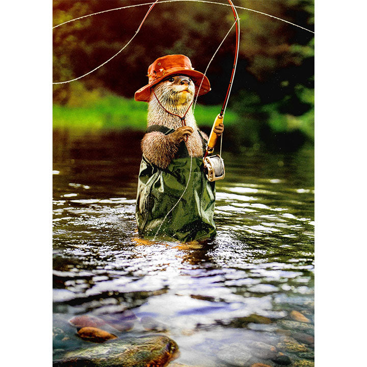 Avanti Press Otter Fly Fisherman Father's Day Card