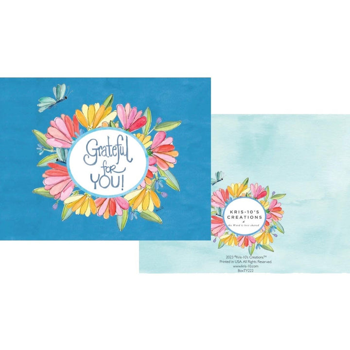 Kris-10's Creations Blue Butterfly Grateful Boxed Note Cards (10)