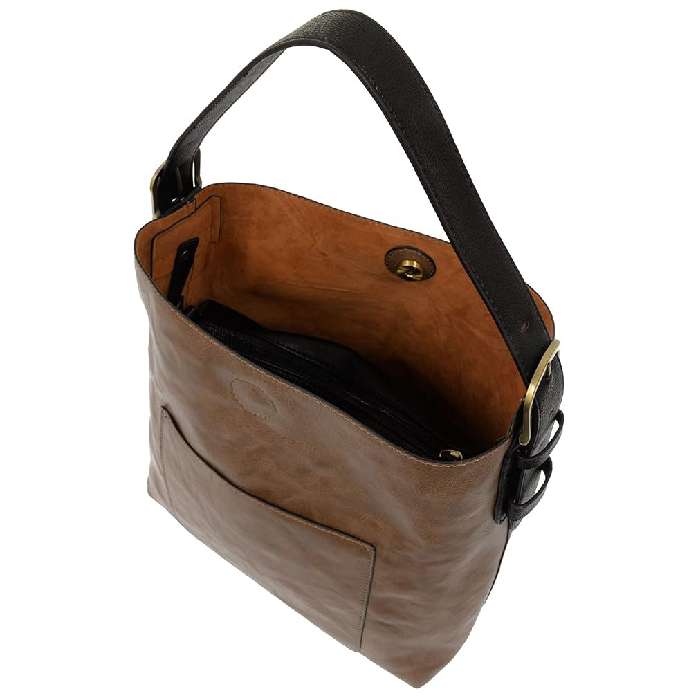 Joy Susan Classic Hobo Handbag - Cocoa/Black Handle