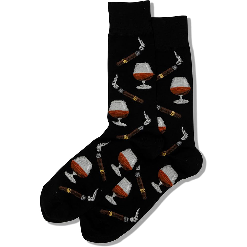 HOTSOX Men's Fun Cocktail Drinks Crew Socks - Black
