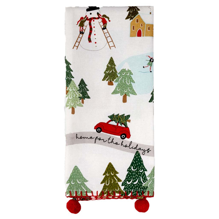 DII Dish Towel - North Pole Village Embellished