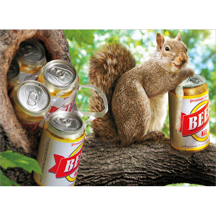 Avanti Press Squirrels Carrying Six Pack Birthday Card