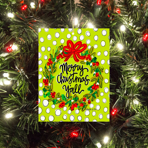 BM Ornament - Merry Christmas Yall Wreath