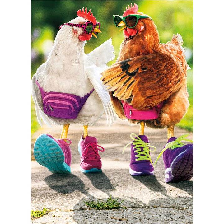 Avanti Press Chickens Power Walking Birthday Card