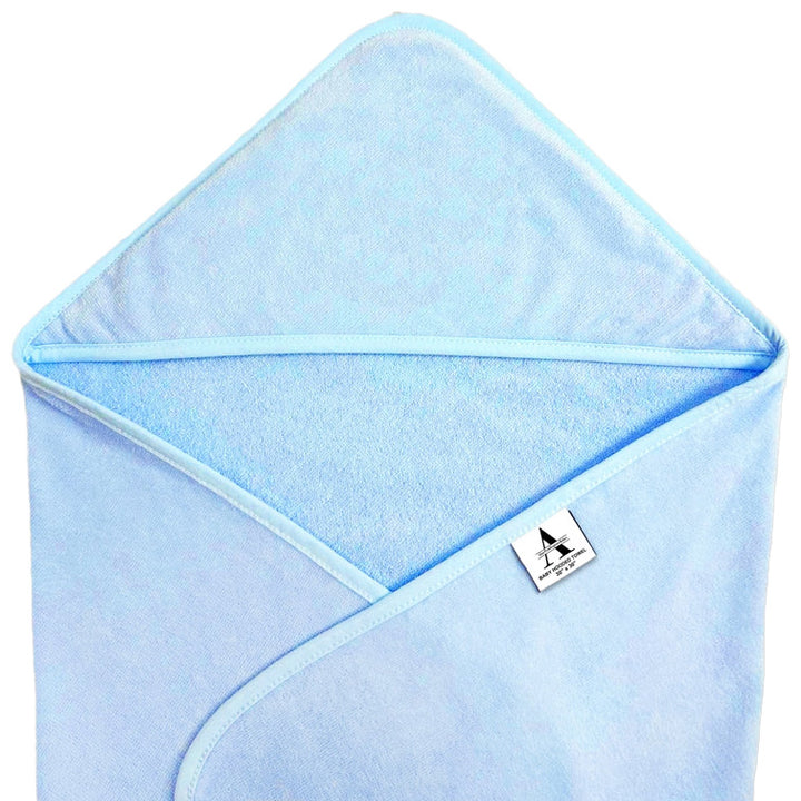 Turkish Cotton Velour Hooded Baby Towel - Blue