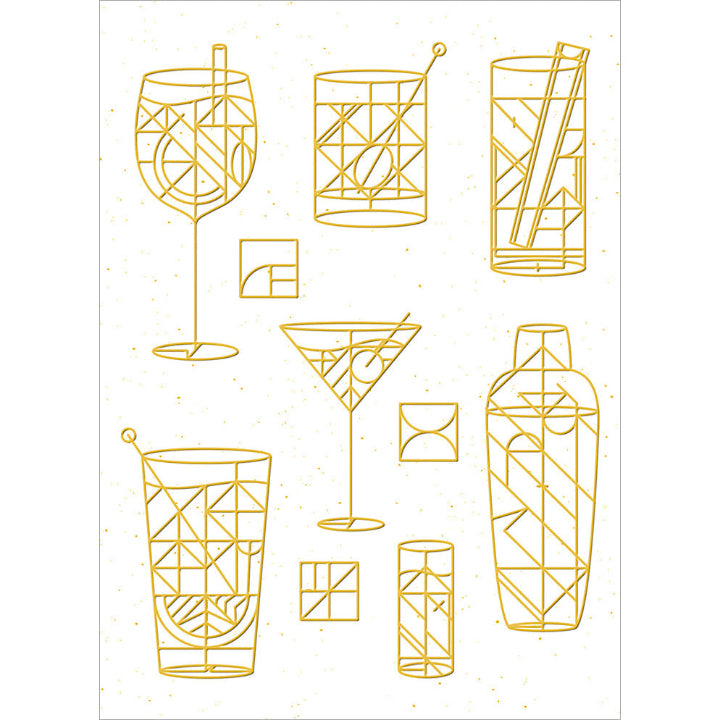 Avanti Press Art Deco Cocktail Glasses Birthday Card