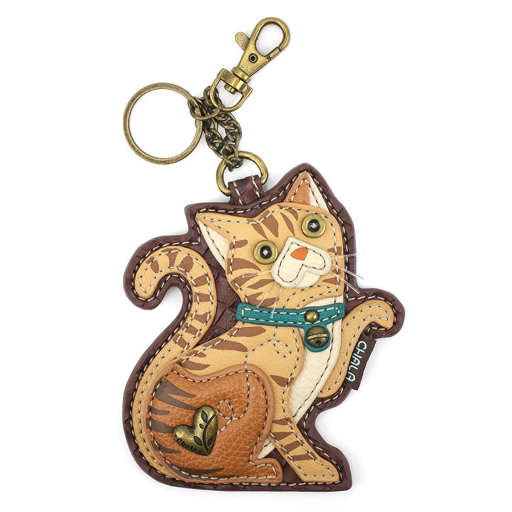 Chala Coin Purse/Key Fob - Orange Tabby Cat