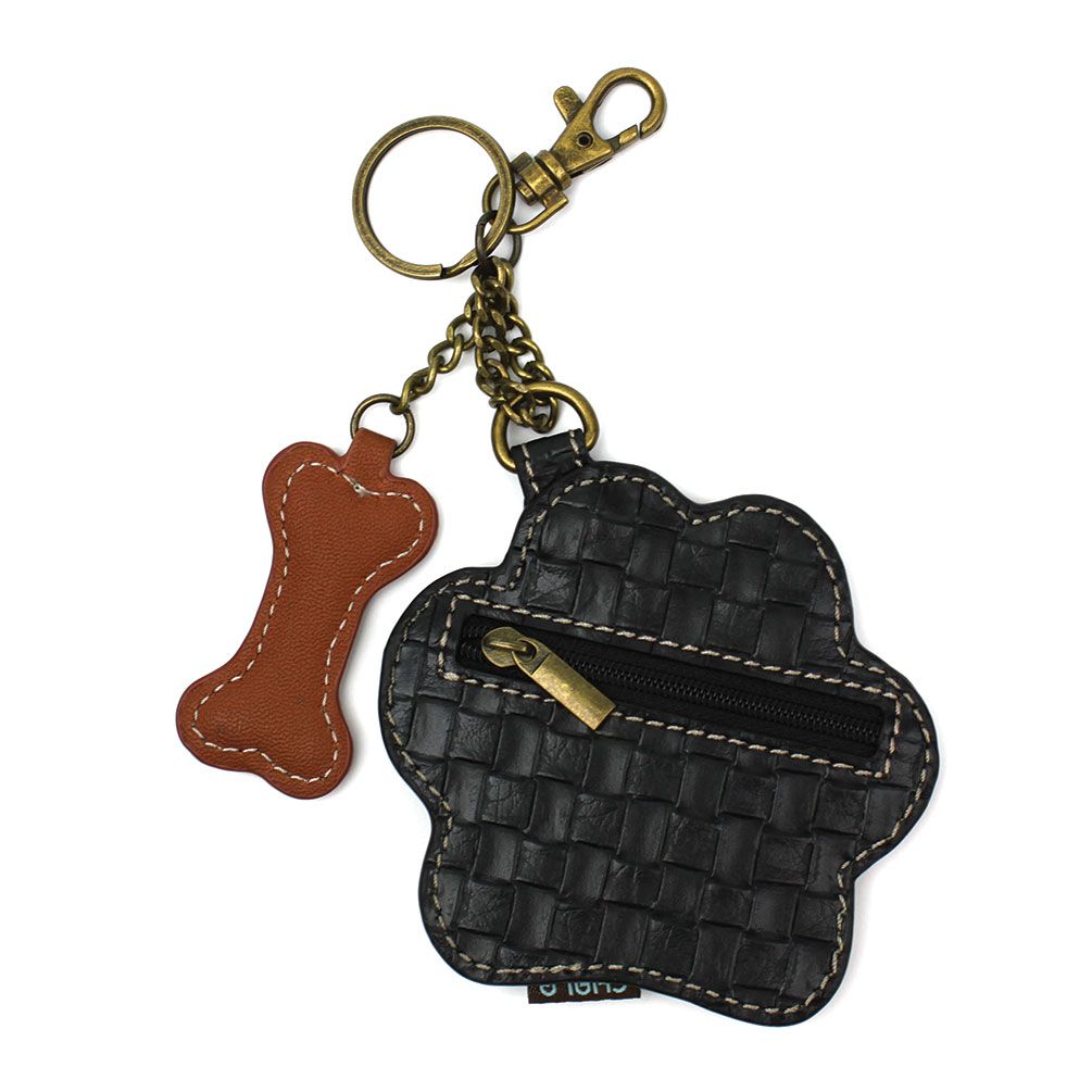 Chala Coin Purse/Key Fob - B&W Paw Print