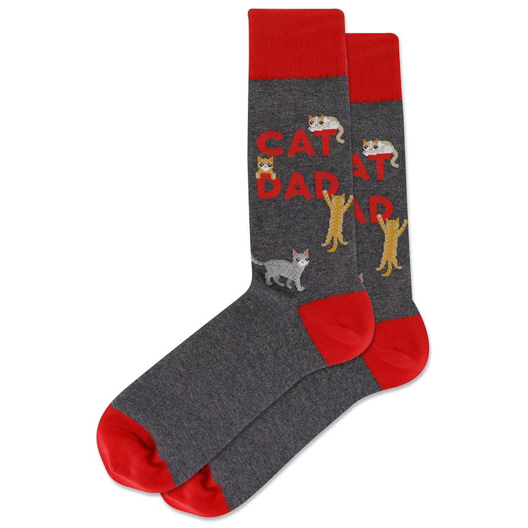 HOTSOX Men's Cat Dad Socks - Charcoal Heather