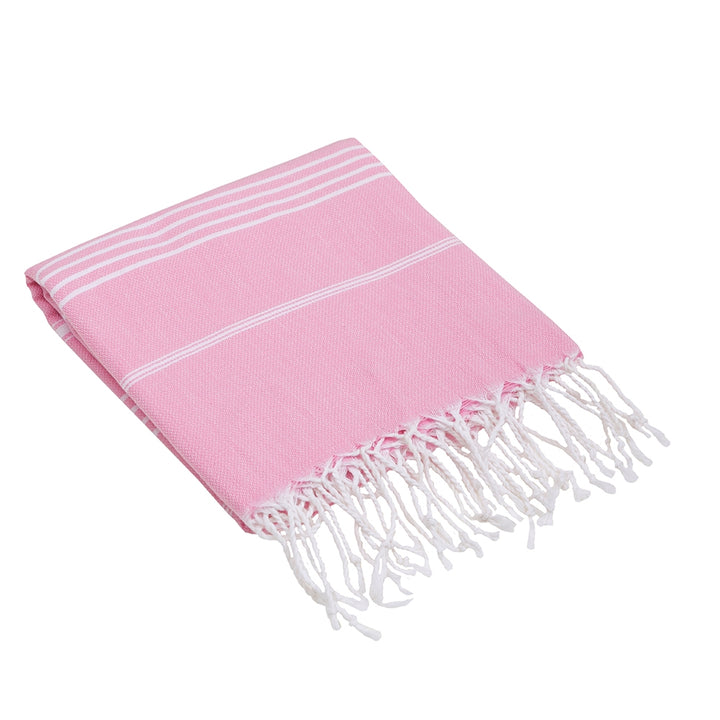 Kikoya Colorful Turkish Beach Towels Hammam Pestemal Sarong Spa - Pink
