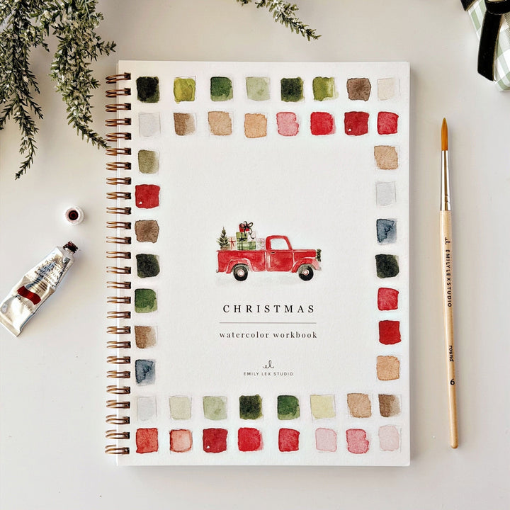 Emily Lex Watercolor Workbook - Classic Christmas