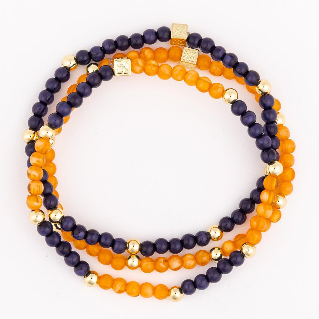 Mary Square Bracelet - Junie Navy & Orange