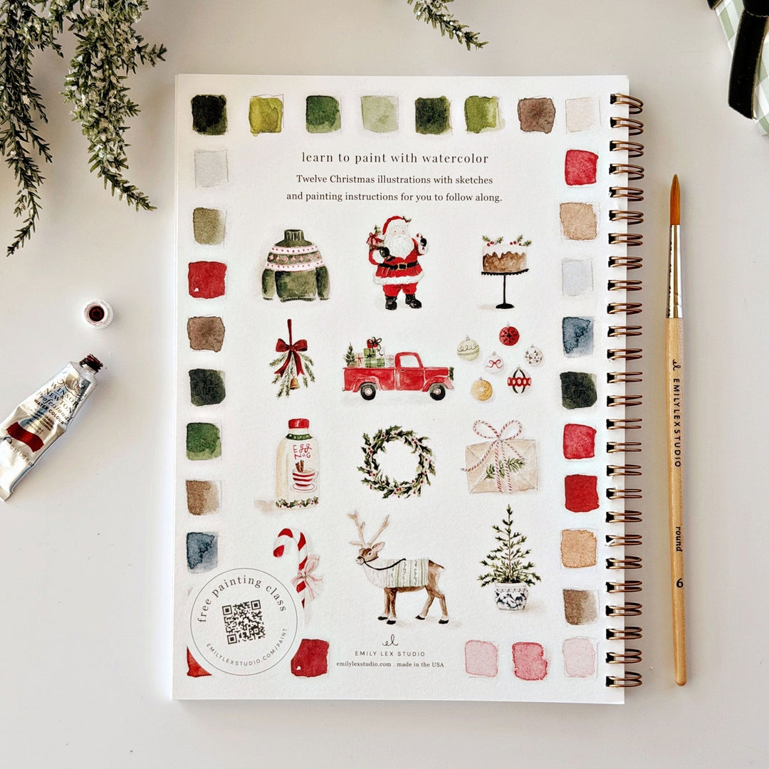 Emily Lex Watercolor Workbook - Classic Christmas