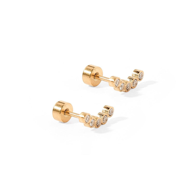 Linny Co Screwback Stud Earrings - Abigail Sparkle Gold