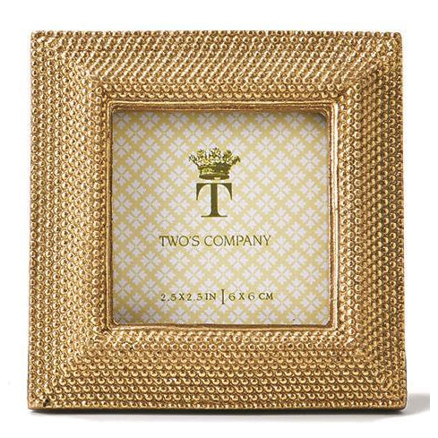 Two's Company Tuileries Golden Dots Photo Frame - 2 1/2" Square