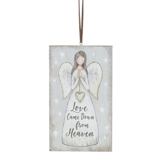 Burton & Burton Ornament - Angel Plaque with Love Come Down