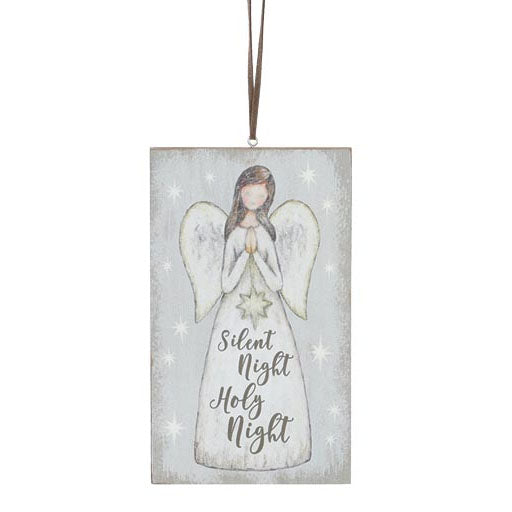 Burton & Burton Ornament - Angel Plaque with Silent Night