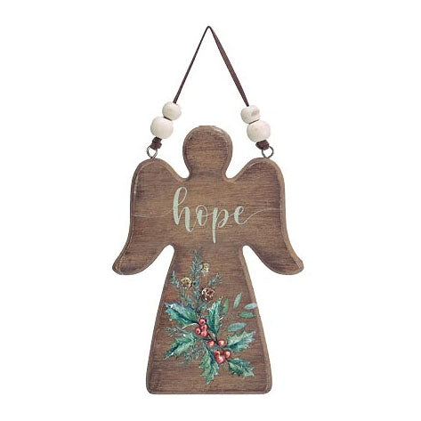 Burton & Burton Ornament - Wooden Angel with Hope