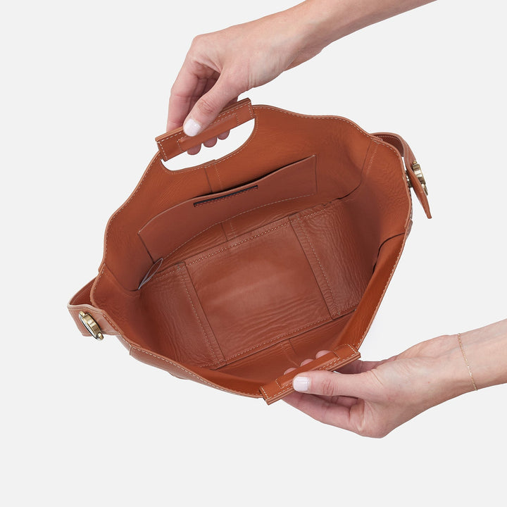 Hobo Camden Shoulder Bag - Burnished Copper Polished Leather