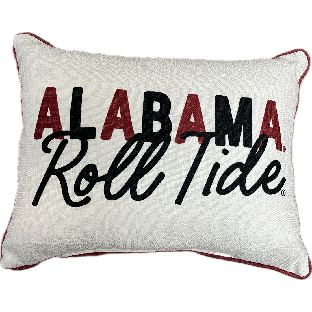 Little Birdie Pillow - Alabama Collegiate Tones w/Piping Crimson