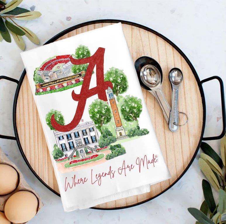 Valiant Gifts Alabama Landmark Tea Towel