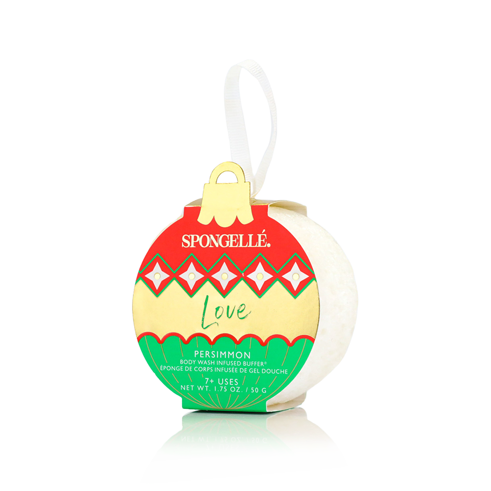 Spongellé® Love - Persimmon | Holiday Ornament Bath Sponge - 7+ WASHES