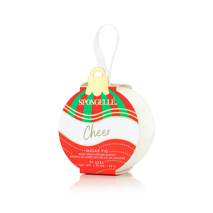 Spongellé® Cheer - Sugar Fig | Holiday Ornament Bath Sponge - 7+ WASHES