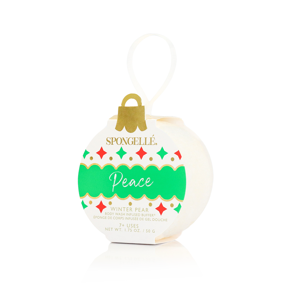 Spongellé® Peace - Winter Pear | Holiday Ornament Bath Sponge - 7+ WASHES