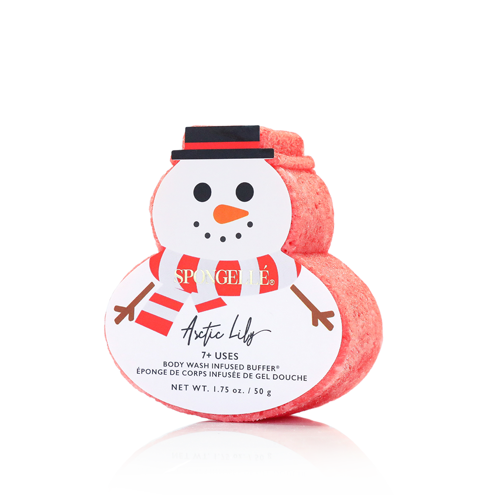 Spongellé® Arctic Lily | Holiday Snowman Bath Sponge - 7+ WASHES