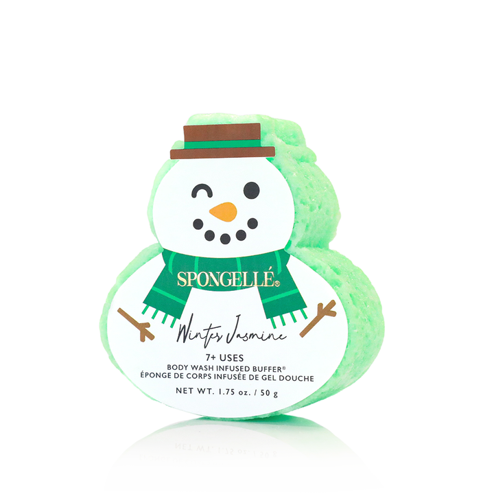 Spongellé® Winter Jasmine | Holiday Snowman Bath Sponge - 7+ WASHES