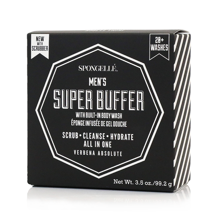 Spongellé® Men's Super Buffer | Black Scrubber - 20 + WASHES