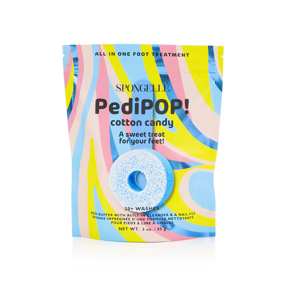 Spongellé® Cotton Candy | PediPOP! Pedi Buffer & Nail File - 30+ WASHES