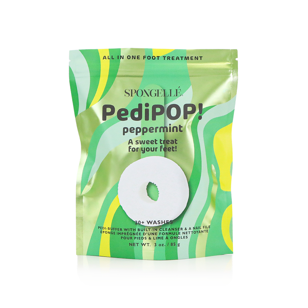 Spongellé® Peppermint | PediPOP! Pedi Buffer & Nail File - 30+ WASHES