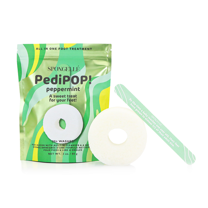 Spongellé® Peppermint | PediPOP! Pedi Buffer & Nail File - 30+ WASHES