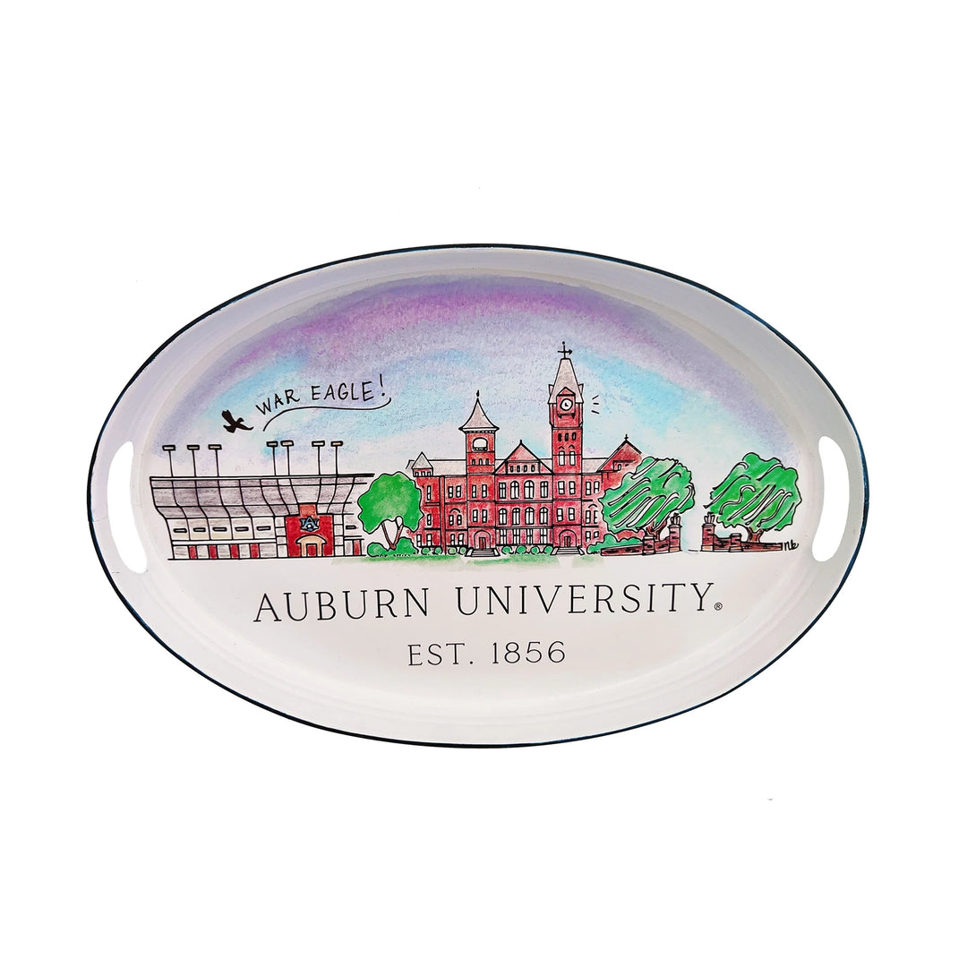 Valiant Gifts Skyline Oval Tray - Auburn