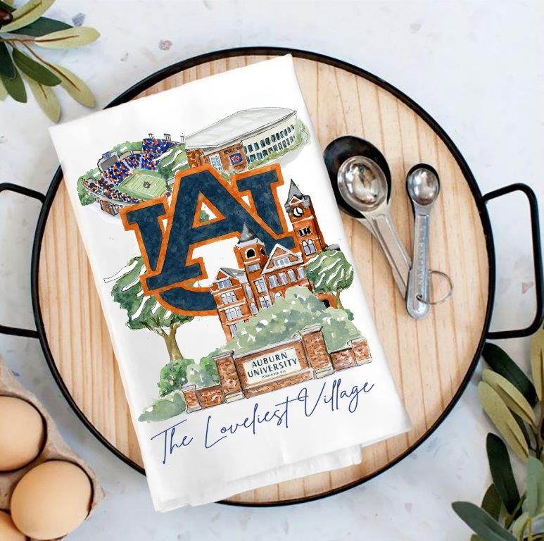 Valiant Gifts Auburn Landmark Tea Towel