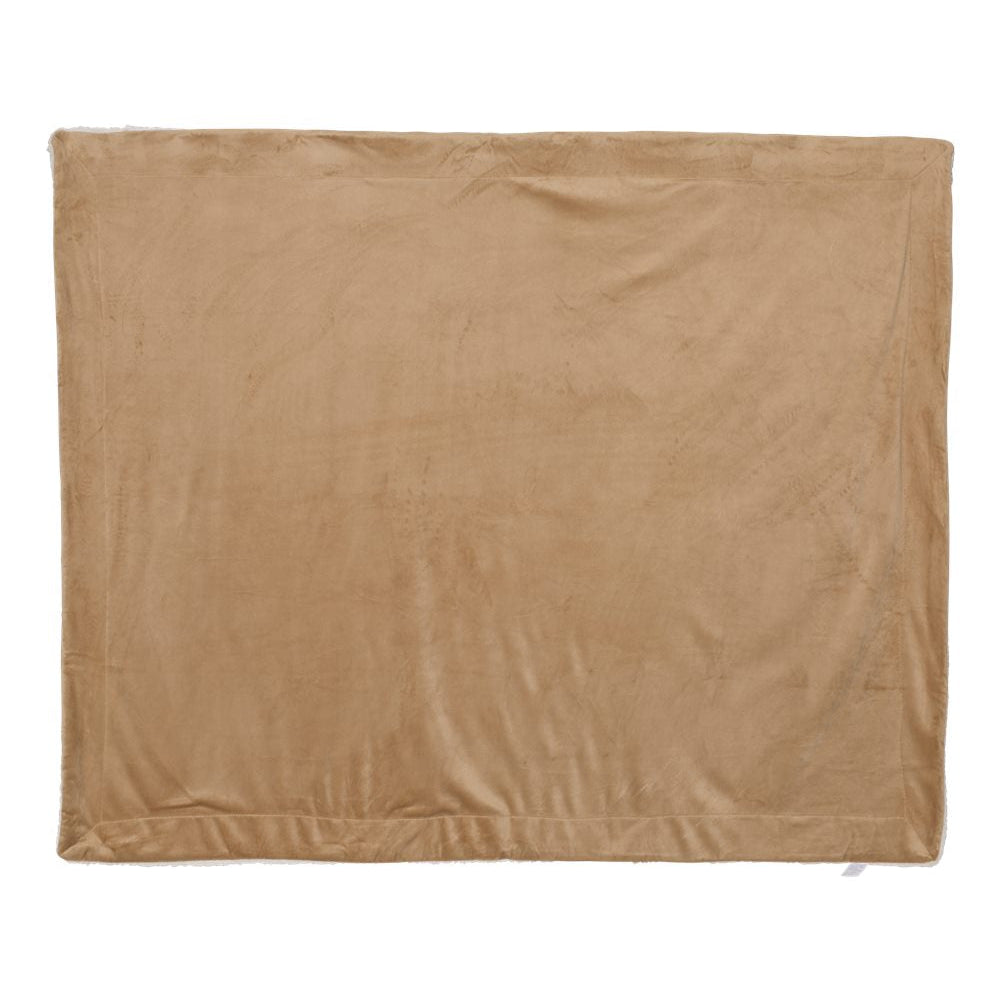 Alpine Fleece Micro Mink Sherpa Blanket - Camel